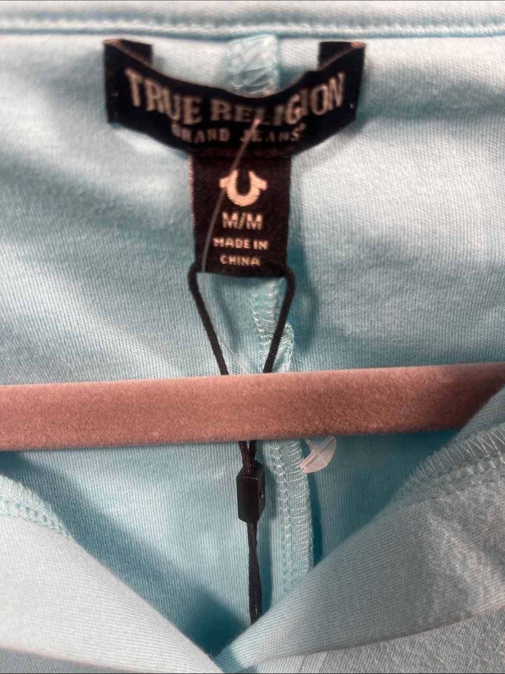 True Religion Light Blue Polo Midi Dress with White Stripe - Picture 2 of 4